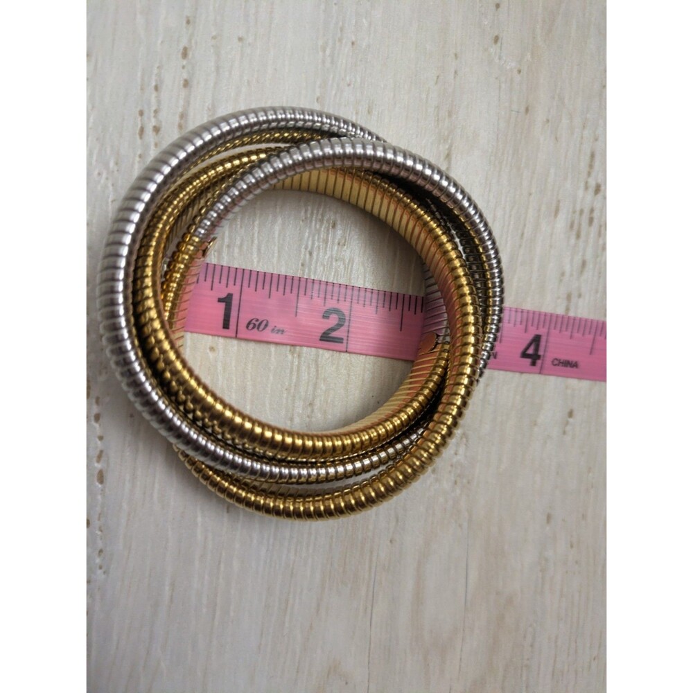 Janis Savitt Large Triple Twist Cobra Bracelet Gold Silver - Picture 6 of 6